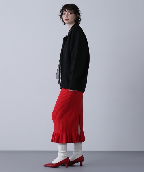 ROSE BUD（ローズバッド）の「ボタンVネックカーディガン（カーディガン/ボレロ・レディース・ブラック/オレンジ/グリーン/ホワイト・ONE SIZE）」の19枚目の写真