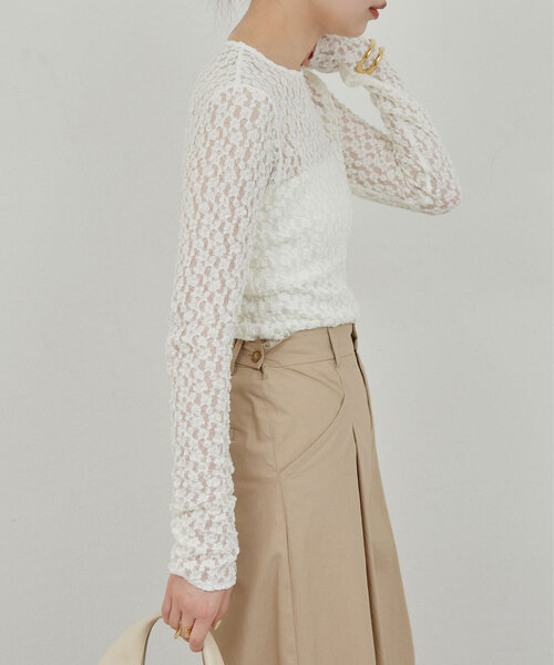 GALLARDAGALANTE（ガリャルダガランテ）の「【La nature linge】レースカットソー（Tシャツ/カットソー・レディース・ホワイト/ブラック/ブルー・FREE）」の7枚目の写真