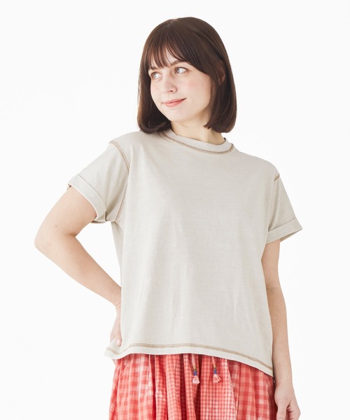 KRIFF MAYER(クリフメイヤー)の「ピグメントショートスリーブT(Tシャツ/カットソー・レディース・ライトグレー/パープル/イエロー/チャコール/グリーン・MEDIUM/LARGE)」の2枚目の写真