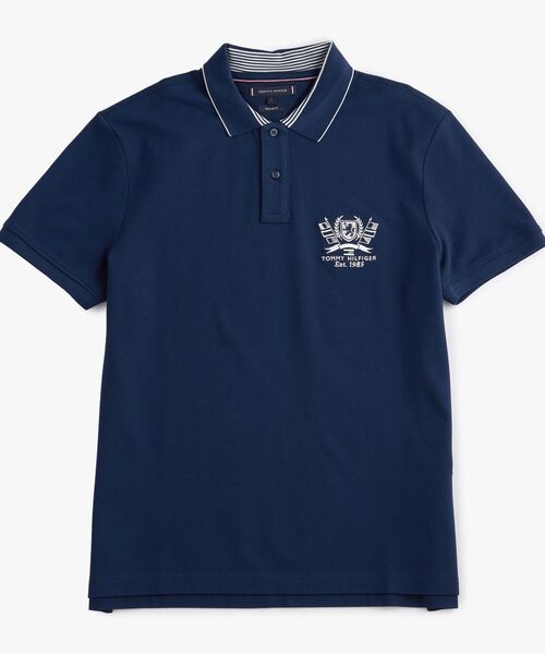 TOMMY HILFIGER（トミーヒルフィガー）の「クレストアイコンポロシャツ（ポロシャツ・メンズ・ホワイト/ネイビー・X-LARGE/SMALL/MEDIUM/LARGE）」の7枚目の写真