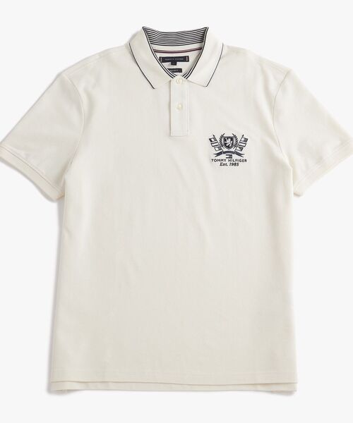 TOMMY HILFIGER（トミーヒルフィガー）の「クレストアイコンポロシャツ（ポロシャツ・メンズ・ホワイト/ネイビー・X-LARGE/SMALL/MEDIUM/LARGE）」の6枚目の写真
