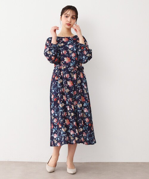 LAURA ASHLEY（ローラアシュレイ）の「【洗える／同柄アイテムあり】ローザリンド柄 シフォンワンピース（ワンピース・レディース・ホワイト系1/ネイビー系・40/38）」の21枚目の写真