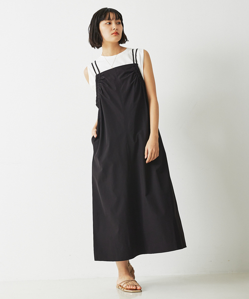abahouse mavie（アバハウスマヴィ）の「【大人のいちまんワンピ】ギャザーキャミワンピ（ワンピース・レディース・ダークグリーン/ブラック・フリー）」の12枚目の写真
