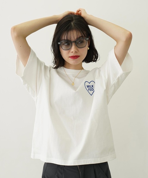 MILKFED.（ミルクフェド）の「MILKFED. LOGO WELLINGTON SUNGLASSES（サングラス・レディース・ライトブルー/ブラック・ONE SIZE）」の4枚目の写真