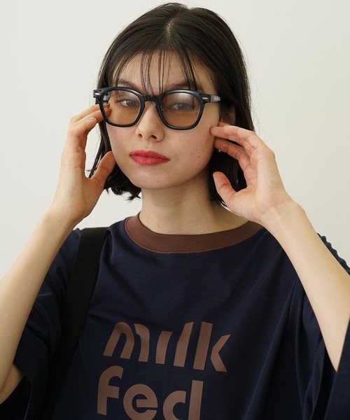 MILKFED.（ミルクフェド）の「MILKFED. LOGO WELLINGTON SUNGLASSES（サングラス・レディース・ライトブルー/ブラック・ONE SIZE）」の5枚目の写真