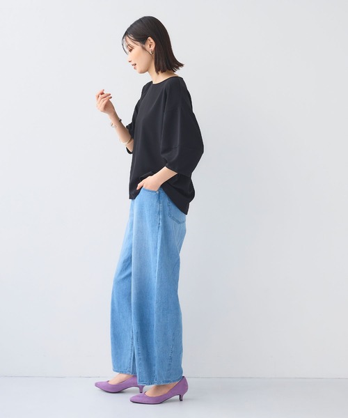 CROSS FUNCTION（クロスファンクション）の「《シワになりにくい》サマ美え ジョーゼットバルーンスリーブトップス【CF/クロスファンクション】（Tシャツ/カットソー・レディース・オフホワイト/ネイビー/ブラック・L/M/LL）」の20枚目の写真