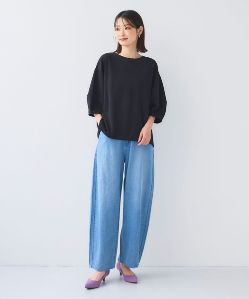 CROSS FUNCTION（クロスファンクション）の「《シワになりにくい》サマ美え ジョーゼットバルーンスリーブトップス【CF/クロスファンクション】（Tシャツ/カットソー・レディース・オフホワイト/ネイビー/ブラック・L/M/LL）」の19枚目の写真