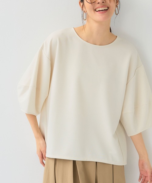 CROSS FUNCTION（クロスファンクション）の「《シワになりにくい》サマ美え ジョーゼットバルーンスリーブトップス【CF/クロスファンクション】（Tシャツ/カットソー・レディース・オフホワイト/ネイビー/ブラック・L/M/LL）」の10枚目の写真