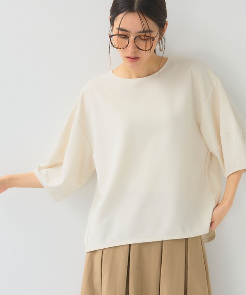 CROSS FUNCTION（クロスファンクション）の「《シワになりにくい》サマ美え ジョーゼットバルーンスリーブトップス【CF/クロスファンクション】（Tシャツ/カットソー・レディース・オフホワイト/ネイビー/ブラック・L/M/LL）」の8枚目の写真