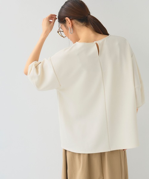 CROSS FUNCTION（クロスファンクション）の「《シワになりにくい》サマ美え ジョーゼットバルーンスリーブトップス【CF/クロスファンクション】（Tシャツ/カットソー・レディース・オフホワイト/ネイビー/ブラック・L/M/LL）」の12枚目の写真