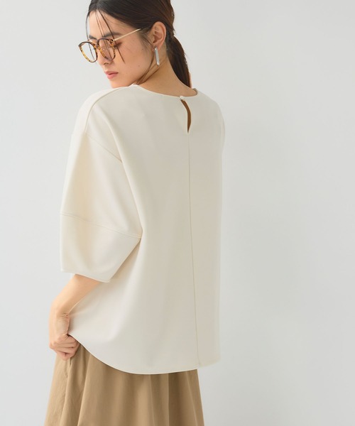 CROSS FUNCTION（クロスファンクション）の「《シワになりにくい》サマ美え ジョーゼットバルーンスリーブトップス【CF/クロスファンクション】（Tシャツ/カットソー・レディース・オフホワイト/ネイビー/ブラック・L/M/LL）」の11枚目の写真