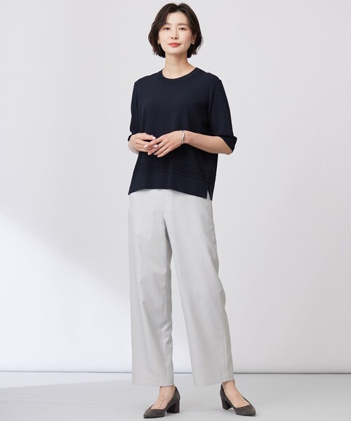 J.PRESS(ジェイプレス)の「【セットアップ対応・洗える・UV加工・吸水速乾】OXIJEWELストレッチ ストレート パンツ(その他パンツ・レディース・シルバー系/ライトグレー系/ベージュ系/ネイビー系・T13/T15/T17)」の19枚目の写真