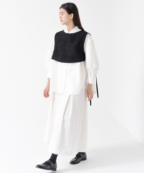 Bshop(ビショップ)の「eunoia | ツイード クロップドベスト WOMEN(ベスト・レディース・ブラック・ONE)」の13枚目の写真