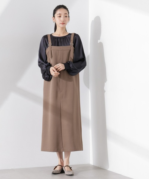 NANO universe（ナノユニバース）の「2WAYデザインスリーブサテンブラウス（シャツ/ブラウス・レディース・ホワイト/グリーン/チャコール・FREE）」の21枚目の写真