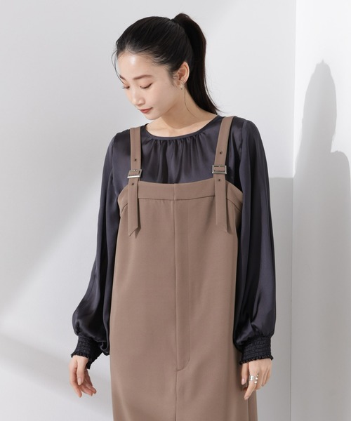 NANO universe（ナノユニバース）の「2WAYデザインスリーブサテンブラウス（シャツ/ブラウス・レディース・ホワイト/グリーン/チャコール・FREE）」の20枚目の写真