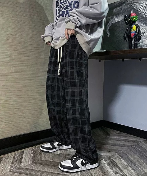 チェック柄ワイドイージーパンツ（その他パンツ）｜SEN TOKYO