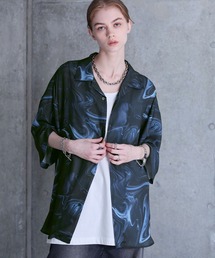 SERACE | 【SERACE】2way loose drape marble pattern short sleeve shirt / 2wayルーズドレープマーブル柄半袖シャツ(シャツ/ブラウス)