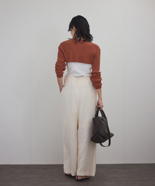 SALON adam et rope'（サロン アダム エ ロペ）の「【WEB限定】ループヤーンリブショートカーディガン/ボレロ［セットアップ対応］（カーディガン/ボレロ・レディース・オフホワイト/チャコールグレー/レッド系その他4・FREE）」の14枚目の写真