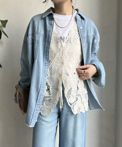 DOUDOU レースシャツ　完売 セール】レースシャツ（シャツ/ブラウス）｜DouDou（ドゥドゥ