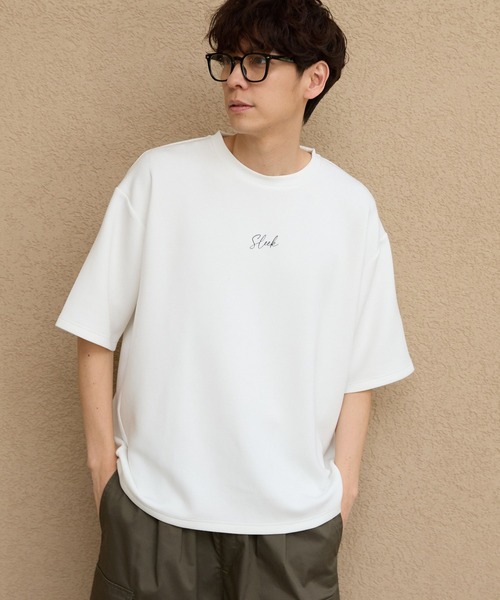 LAKOLE（ラコレ）の「【接触冷感】ダンボールロゴ半袖Ｔ / 284349（Tシャツ/カットソー・メンズ・ホワイト/ライトグレー/グリーン/ブラック/ネイビー/ブラウン・MEDIUM/LARGE/X-LARGE/SMALL）」の2枚目の写真