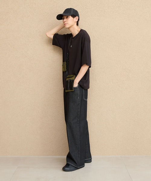 LAKOLE（ラコレ）の「【接触冷感】ダンボールロゴ半袖Ｔ / 284349（Tシャツ/カットソー・メンズ・ホワイト/ライトグレー/グリーン/ブラック/ネイビー/ブラウン・MEDIUM/LARGE/X-LARGE/SMALL）」の13枚目の写真