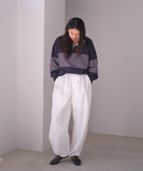 AKTE(アクテ)の「≪SPECIAL PRICE≫サイドラインパラシュートパンツ(その他パンツ・レディース・オフホワイト/ネイビー・FREE/TALL)」の19枚目の写真