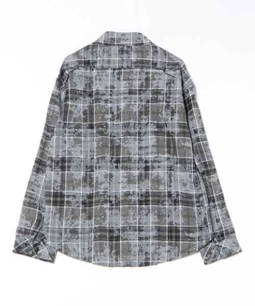 オーバーサイズ ダメージ加工 グランジ チェックシャツ（シャツ