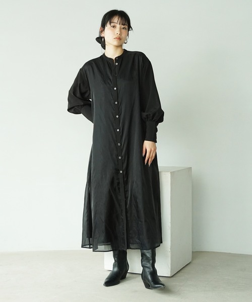 O'fmus（オフムス）の「【O'fmus】 EブロードｘオーガンジーレイヤードＯＰ ofmw25s003（ワンピース・レディース・ブラック・FREE）」の15枚目の写真