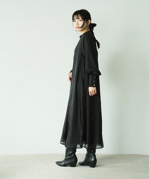 O'fmus（オフムス）の「【O'fmus】 EブロードｘオーガンジーレイヤードＯＰ ofmw25s003（ワンピース・レディース・ブラック・FREE）」の17枚目の写真
