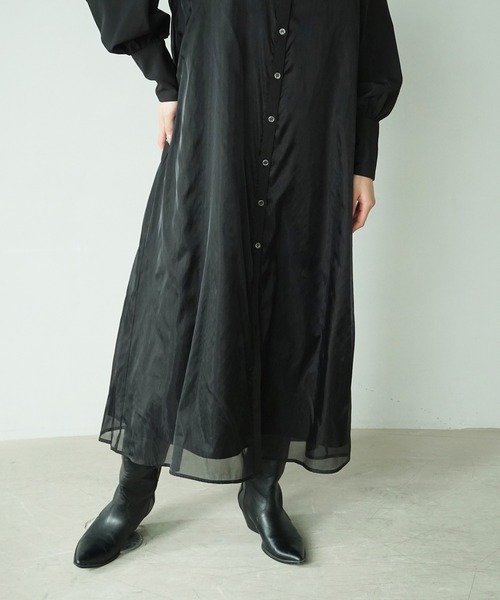 O'fmus（オフムス）の「【O'fmus】 EブロードｘオーガンジーレイヤードＯＰ ofmw25s003（ワンピース・レディース・ブラック・FREE）」の18枚目の写真