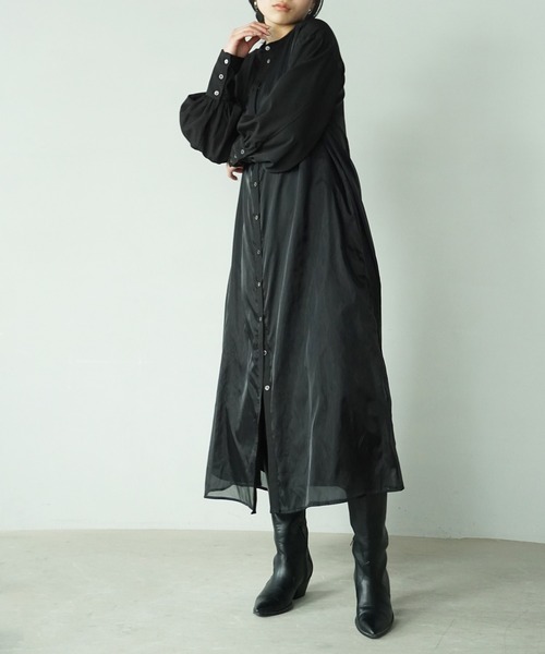 O'fmus（オフムス）の「【O'fmus】 EブロードｘオーガンジーレイヤードＯＰ ofmw25s003（ワンピース・レディース・ブラック・FREE）」の19枚目の写真