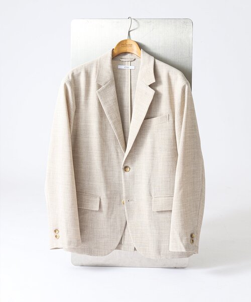 JOURNAL STANDARD relume（ジャーナルスタンダード　レリューム）の「TECH CANVAS ジャケット（セットアップ着用可）（テーラードジャケット・メンズ・ブラック/アイボリー/クリアブルー/ライトグレー・MEDIUM/LARGE）」の2枚目の写真