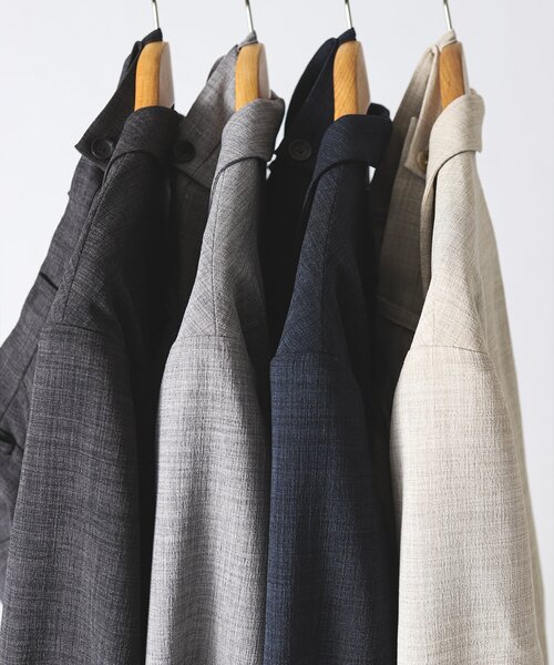 JOURNAL STANDARD relume（ジャーナルスタンダード　レリューム）の「TECH CANVAS ジャケット（セットアップ着用可）（テーラードジャケット・メンズ・ブラック/アイボリー/クリアブルー/ライトグレー・MEDIUM/LARGE）」の5枚目の写真