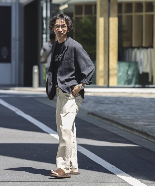 JOURNAL STANDARD relume（ジャーナルスタンダード　レリューム）の「TECH CANVAS ジャケット（セットアップ着用可）（テーラードジャケット・メンズ・ブラック/アイボリー/クリアブルー/ライトグレー・MEDIUM/LARGE）」の9枚目の写真