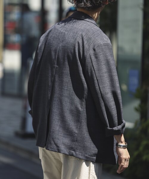 JOURNAL STANDARD relume（ジャーナルスタンダード　レリューム）の「TECH CANVAS ジャケット（セットアップ着用可）（テーラードジャケット・メンズ・ブラック/アイボリー/クリアブルー/ライトグレー・MEDIUM/LARGE）」の14枚目の写真