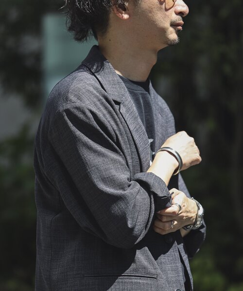 JOURNAL STANDARD relume（ジャーナルスタンダード　レリューム）の「TECH CANVAS ジャケット（セットアップ着用可）（テーラードジャケット・メンズ・ブラック/アイボリー/クリアブルー/ライトグレー・MEDIUM/LARGE）」の15枚目の写真