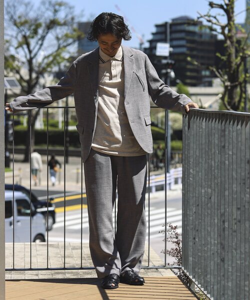 JOURNAL STANDARD relume（ジャーナルスタンダード　レリューム）の「TECH CANVAS ジャケット（セットアップ着用可）（テーラードジャケット・メンズ・ブラック/アイボリー/クリアブルー/ライトグレー・MEDIUM/LARGE）」の16枚目の写真