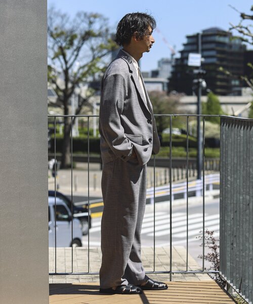 JOURNAL STANDARD relume（ジャーナルスタンダード　レリューム）の「TECH CANVAS ジャケット（セットアップ着用可）（テーラードジャケット・メンズ・ブラック/アイボリー/クリアブルー/ライトグレー・MEDIUM/LARGE）」の18枚目の写真