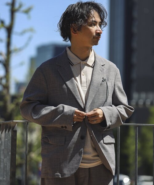 JOURNAL STANDARD relume（ジャーナルスタンダード　レリューム）の「TECH CANVAS ジャケット（セットアップ着用可）（テーラードジャケット・メンズ・ブラック/アイボリー/クリアブルー/ライトグレー・MEDIUM/LARGE）」の20枚目の写真