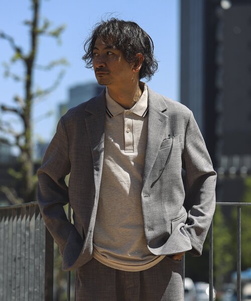 JOURNAL STANDARD relume（ジャーナルスタンダード　レリューム）の「TECH CANVAS ジャケット（セットアップ着用可）（テーラードジャケット・メンズ・ブラック/アイボリー/クリアブルー/ライトグレー・MEDIUM/LARGE）」の21枚目の写真