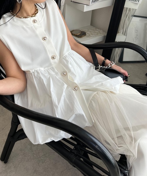 deux amour(ドゥーザムール)の「バルーンベスト(Tシャツ/カットソー・レディース・ブラック/ホワイト・M~L)」の8枚目の写真