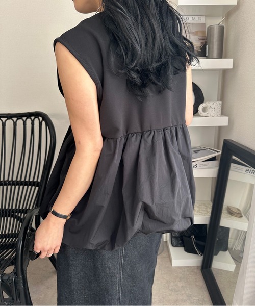 deux amour(ドゥーザムール)の「バルーンベスト(Tシャツ/カットソー・レディース・ブラック/ホワイト・M~L)」の17枚目の写真