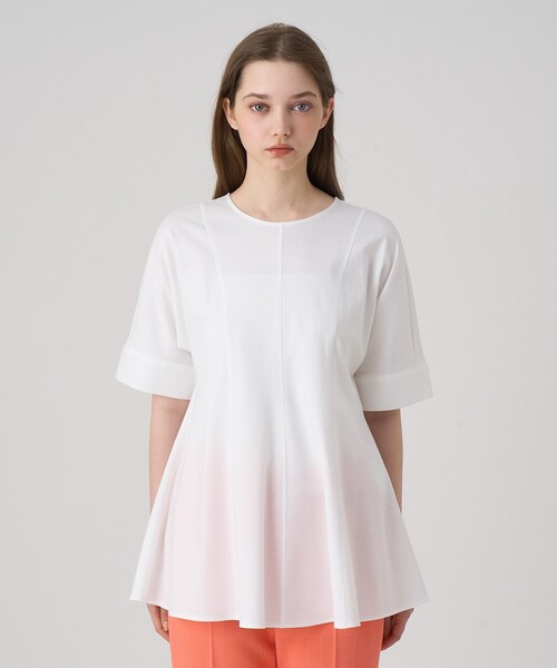 ANAYI(アナイ)の「コットンポンチチュニックプルオーバー(Tシャツ/カットソー・レディース・ネイビー/ホワイト・38/36)」の13枚目の写真