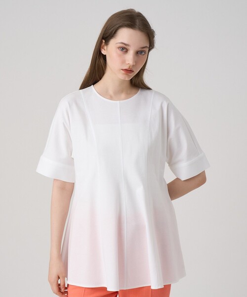 ANAYI(アナイ)の「コットンポンチチュニックプルオーバー(Tシャツ/カットソー・レディース・ネイビー/ホワイト・38/36)」の16枚目の写真