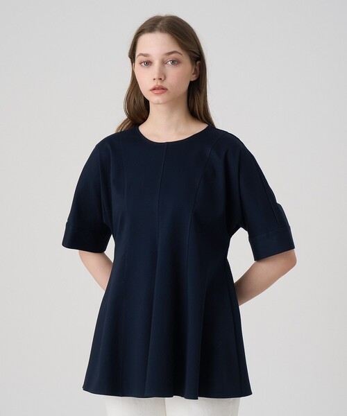 ANAYI(アナイ)の「コットンポンチチュニックプルオーバー(Tシャツ/カットソー・レディース・ネイビー/ホワイト・38/36)」の19枚目の写真