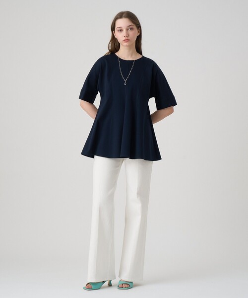 ANAYI(アナイ)の「コットンポンチチュニックプルオーバー(Tシャツ/カットソー・レディース・ネイビー/ホワイト・38/36)」の20枚目の写真