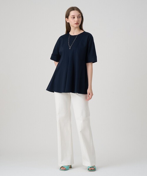 ANAYI(アナイ)の「コットンポンチチュニックプルオーバー(Tシャツ/カットソー・レディース・ネイビー/ホワイト・38/36)」の3枚目の写真