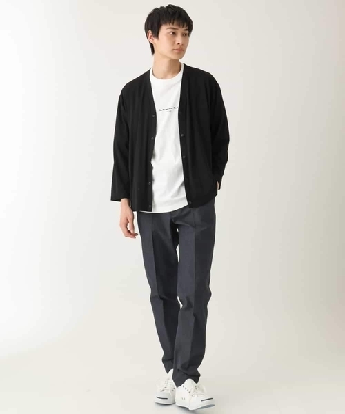 a.v.v(アーヴェヴェ)の「【接触冷感】さらさらタッチVネックカーディガン(カーディガン/ボレロ・メンズ・ブルー/ブラック/ダークインディゴブルー・48/46/50/44)」の14枚目の写真