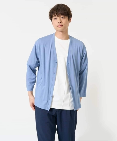 a.v.v(アーヴェヴェ)の「【接触冷感】さらさらタッチVネックカーディガン(カーディガン/ボレロ・メンズ・ブルー/ブラック/ダークインディゴブルー・48/46/50/44)」の18枚目の写真