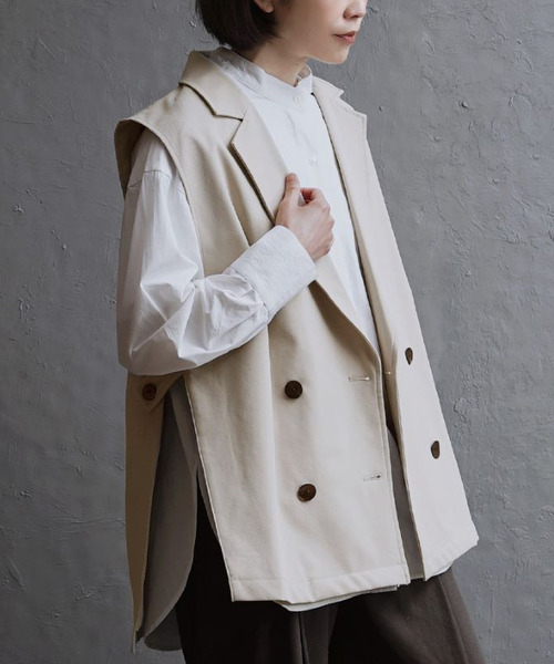 apartment department（アパートメントデパートメント）の「カルゼテーラーデザイン タックベスト（ベスト・レディース・アイボリー・フリー）」の13枚目の写真